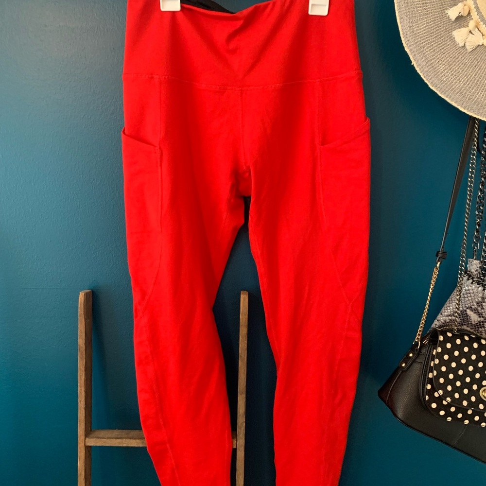 Red leggings